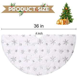 Foto 2 | Foto 2 | Falda Para Árbol De Navidad Aerwo, Piel Sintética Blanca, 90 Cm, Con Lentejuelas - Venta Internacional.