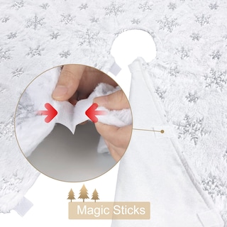 Foto 4 | Foto 4 | Falda Para Árbol De Navidad Aerwo, Piel Sintética Blanca, 90 Cm, Con Lentejuelas - Venta Internacional.