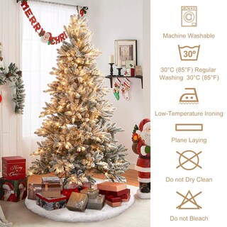 Foto 7 | Foto 7 | Falda Para Árbol De Navidad Aerwo, Piel Sintética Blanca, 90 Cm, Con Lentejuelas - Venta Internacional.