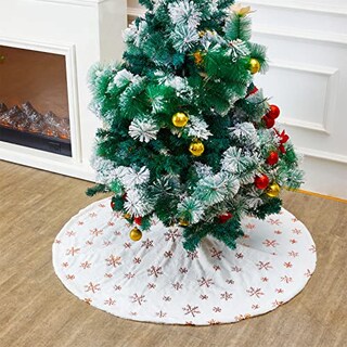 Foto 2 | Foto 2 | Falda B-cool Para Árbol De Navidad, Piel Sintética, Lentejuelas En Oro Rosa, 91 Cm - Venta Internacional.