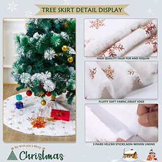 Foto 3 | Foto 3 | Falda B-cool Para Árbol De Navidad, Piel Sintética, Lentejuelas En Oro Rosa, 91 Cm - Venta Internacional.