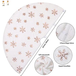 Foto 4 | Foto 4 | Falda B-cool Para Árbol De Navidad, Piel Sintética, Lentejuelas En Oro Rosa, 91 Cm - Venta Internacional.