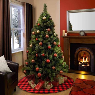 Foto 7 | Foto 7 | Falda De Árbol De Navidad Ourwarm, Color Rojo Y Negro, Diseño De Búfalo, 122 Cm - Venta Internacional.