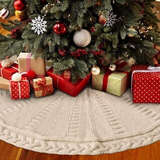Foto 5 | Foto 5 | Falda Para Árbol De Navidad Limbridge, Tejida, 122 Cm, Color Crema - Venta Internacional.
