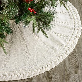 Foto 6 | Foto 6 | Falda Para Árbol De Navidad Limbridge, Tejida, 122 Cm, Color Crema - Venta Internacional.