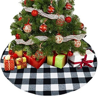 Foto 1 | Foto 1 | Faldón Senneny Buffalo Plaid Para Árbol De Navidad, 122 Cm, Color Blanco Y Negro - Venta Internacional.