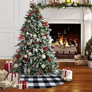 Foto 2 | Foto 2 | Faldón Senneny Buffalo Plaid Para Árbol De Navidad, 122 Cm, Color Blanco Y Negro - Venta Internacional.