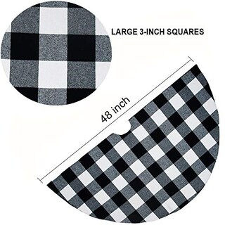 Foto 3 | Foto 3 | Faldón Senneny Buffalo Plaid Para Árbol De Navidad, 122 Cm, Color Blanco Y Negro - Venta Internacional.