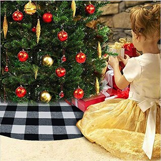 Foto 5 | Foto 5 | Faldón Senneny Buffalo Plaid Para Árbol De Navidad, 122 Cm, Color Blanco Y Negro - Venta Internacional.