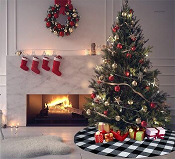 Foto 6 | Foto 6 | Faldón Senneny Buffalo Plaid Para Árbol De Navidad, 122 Cm, Color Blanco Y Negro - Venta Internacional.