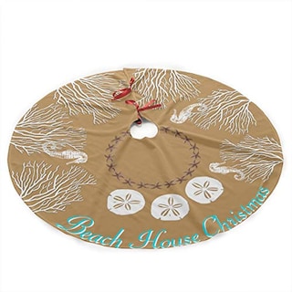 Foto 1 | Foto 1 | Falda De Árbol De Navidad Freehotu Beach Coral Santa Con Diseño De Muñeco De Nieve - Venta Internacional.