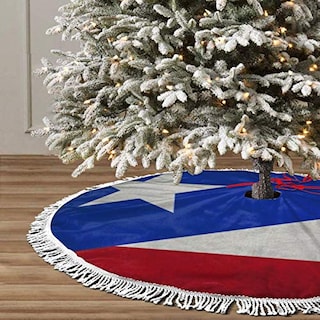 Foto 1 | Foto 1 | Falda Para Árbol De Navidad Ghygty, Bandera De Puerto Rico, 90 Cm, Con Borla - Venta Internacional.