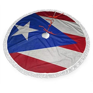 Foto 2 | Foto 2 | Falda Para Árbol De Navidad Ghygty, Bandera De Puerto Rico, 90 Cm, Con Borla - Venta Internacional.