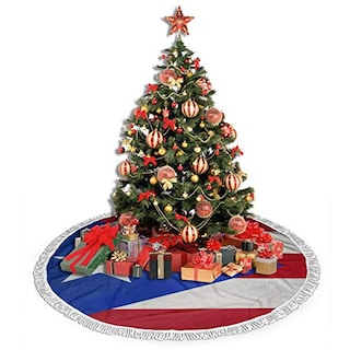 Foto 4 | Foto 4 | Falda Para Árbol De Navidad Ghygty, Bandera De Puerto Rico, 90 Cm, Con Borla - Venta Internacional.