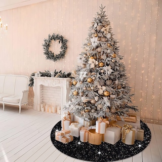 Foto 5 | Foto 5 | Falda De Árbol De Navidad Modfuns Con Lentejuelas Decoradas En Negro, 53 Cm - Venta Internacional.