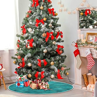 Foto 4 | Foto 4 | Falda Para Árbol De Navidad Attx, Color Verde Azulado, Acuarela, 90 Cm - Venta Internacional.