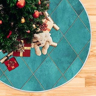 Foto 5 | Foto 5 | Falda Para Árbol De Navidad Attx, Color Verde Azulado, Acuarela, 90 Cm - Venta Internacional.