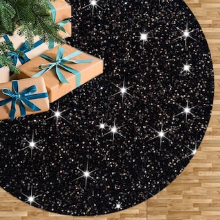 Foto 1 | Foto 1 | Falda Para Árbol De Navidad Fuhsy, Lentejuelas Negras, 36 Cm, Terciopelo - Venta Internacional.