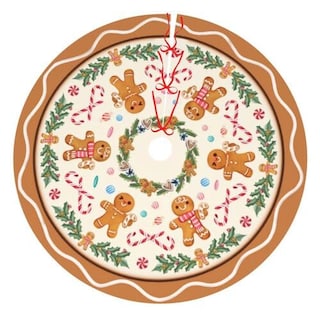 Foto 1 | Foto 1 | Falda Para Árbol De Navidad, Pan De Jengibre, 122 Cm, Tela De Poliéster - Venta Internacional.