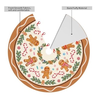 Foto 3 | Foto 3 | Falda Para Árbol De Navidad, Pan De Jengibre, 122 Cm, Tela De Poliéster - Venta Internacional.
