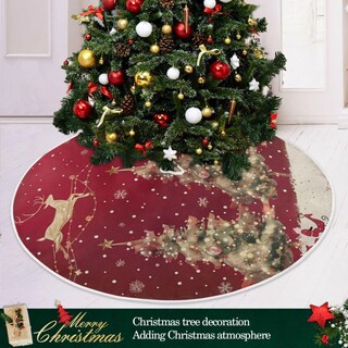 Foto 6 | Foto 6 | Falda Para Árbol De Navidad, Diseño De Reno, Diseño De Reno, 90/120 Cm De Diámetro - Venta Internacional.