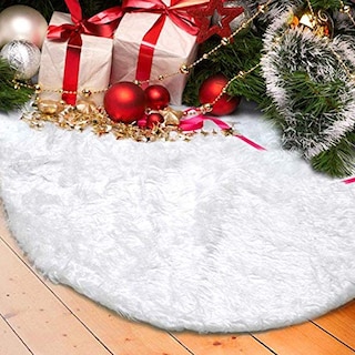 Foto 1 | Foto 1 | Falda Deggod Para Árbol De Navidad, Piel Sintética Blanca, 122 Cm De Diámetro - Venta Internacional.