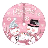 Falda Para Árbol De Navidad Decoración Muñeco De Nieve 123 Cm, Rosa
