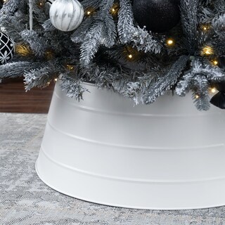 Foto 2 | Foto 2 | Pie De Árbol De Navidad Esquimal Collar Metálico Blanco 68.6 Cm
