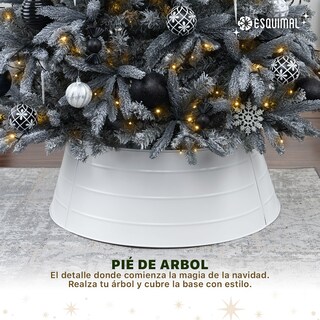 Foto 3 | Foto 3 | Pie De Árbol De Navidad Esquimal Collar Metálico Blanco 68.6 Cm