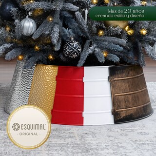 Foto 7 | Foto 7 | Pie De Árbol De Navidad Esquimal Collar Metálico Blanco 68.6 Cm