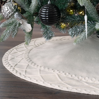 Foto 2 | Foto 2 | Pie De Árbol De Navidad Esquimal Tejido Falda Pino Hueso 122 Cm