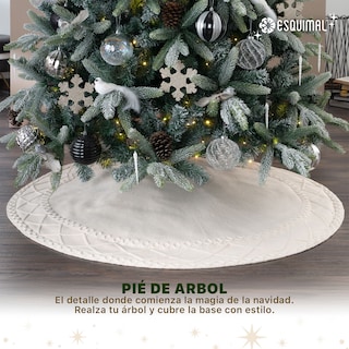 Foto 3 | Foto 3 | Pie De Árbol De Navidad Esquimal Tejido Falda Pino Hueso 122 Cm