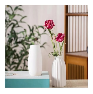 Foto 5 | Foto 5 | Jarrones de Cerámica Blancos para la Decoración Moderna del Hogar 6 piezas