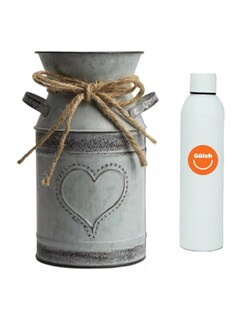 Foto 1 | Foto 1 | Jarrón Galvanizado de Lata De Leche + Termo de Agua de Regalo Güish