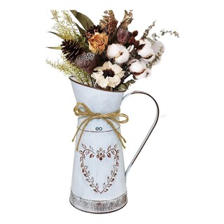 Foto 1 | Foto 1 | Jarrón De Metal Galvanizado Para Flores Estilo Vintage Eo Safe Imports Esi-19460 Blanco