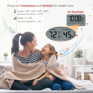 Foto 2 | Foto 2 | Reloj de Pared Digital Wallarge Cl6002 con Temperatura y Humedad - Venta Internacional