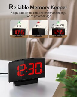 Foto 6 | Foto 6 | Reloj Despertador Digital Goloza Con Diseño Curvo Y Led Rojo - Venta Internacional.