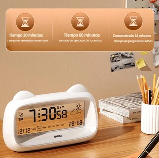 Foto 4 | Foto 4 | ''despertador Reloj Digital Con Proyector Alarma Y Temperatura Blanco ''