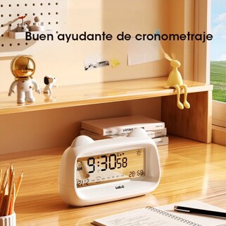 Foto 2 | Foto 2 | ''despertador Reloj Digital Con Proyector Alarma Y Temperatura Blanco ''