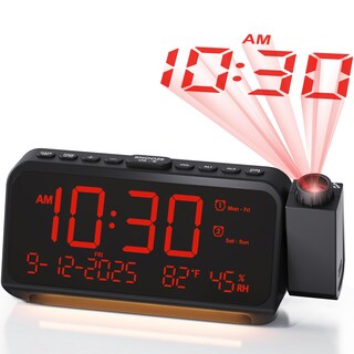 Foto 1 | Foto 1 | Reloj Despertador De Proyección Roxicosly Para Dormitorio Con Temperatura Y Humedad - Venta Internacional.