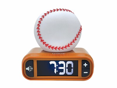 Foto 1 | Foto 1 | Reloj Despertador Lexibook Baseball Con Luz Nocturna Y Sonidos Color Marrón Y Blanco - Venta Internacional.