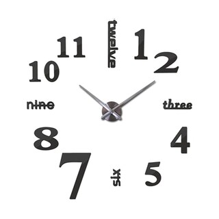 Foto 1 | Foto 1 | Reloj para Pared HappyWare de Números Gigante 3D Negro con Plata