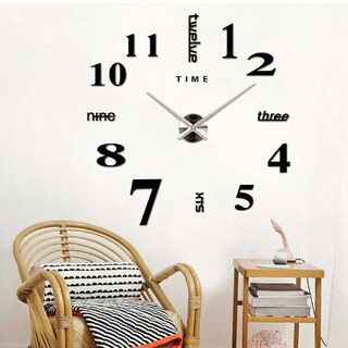 Foto 5 | Foto 5 | Reloj para Pared HappyWare de Números Gigante 3D Negro con Plata