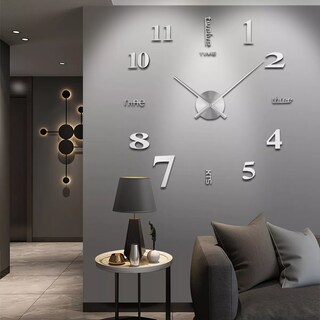 Foto 2 | Foto 2 | Reloj de Pared 3D Moderno Grande Eo Safe Imports Esi-12974 Plata