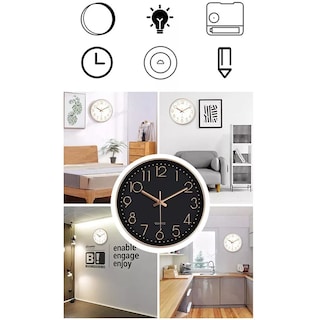 Foto 3 | Foto 3 | Reloj De Pared Silencioso, Moderno Y Grande Eo Safe Imports Esi-13193 Negro