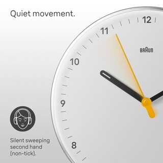 Foto 3 | Foto 3 | Reloj de Pared Braun Classic Bc26w de 23 Cm de Diámetro Color Blanco - Venta Internacional