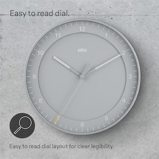 Foto 5 | Foto 5 | Reloj de Pared Braun Classic Analógico Grande Silencioso 30 Cm color Gris - Venta Internacional