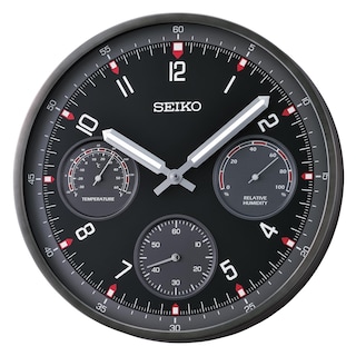 Foto 1 | Foto 1 | Reloj de Pared Seiko Shelby 33 Cm Negro Con Temperatura - Venta Internacional