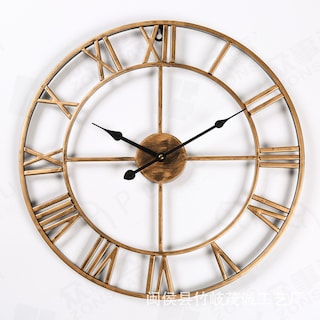 Foto 1 | Foto 1 | Reloj De Pared Europeo Dorado Redondo De Hierro Romano De 40 Cm - Venta Internacional.