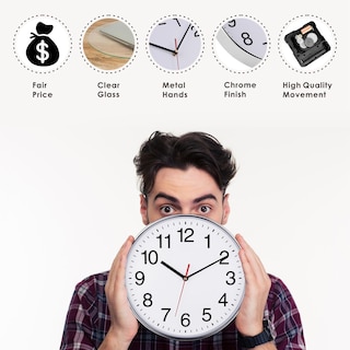 Foto 4 | Foto 4 | Reloj De Pared Plumeet Silent De 30 Cm, Cuarzo, No Hace Tictac, Negro - Venta Internacional.